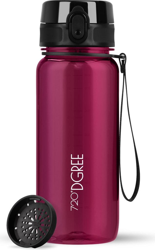uberBottle crystalClear Trinkflasche mit Sieb 650ml / Lavish Plum/ 720DGREE