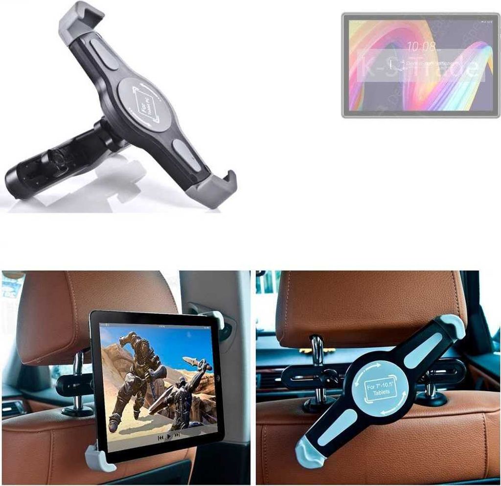 K-S-Trade Tablethalterung kompatibel mit HTC A103 KFZ Kopfstützen Halterung 360° Auto Sitzhalterung Headrest Holder Halter Tablet PC Kopfstütze