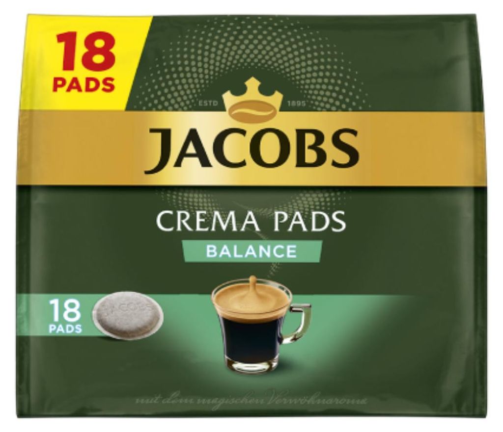 Jacobs Crema Pads Balance | 18 Senseo kompatible Pads 118 g Produktbild 