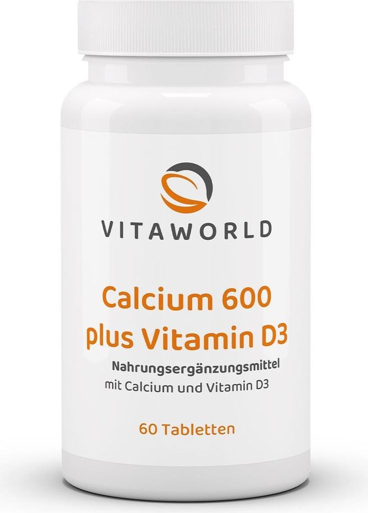 Vitaworld Calcium 600 plus Vitamin D3 Tabletten, 60 St. Produktbild 