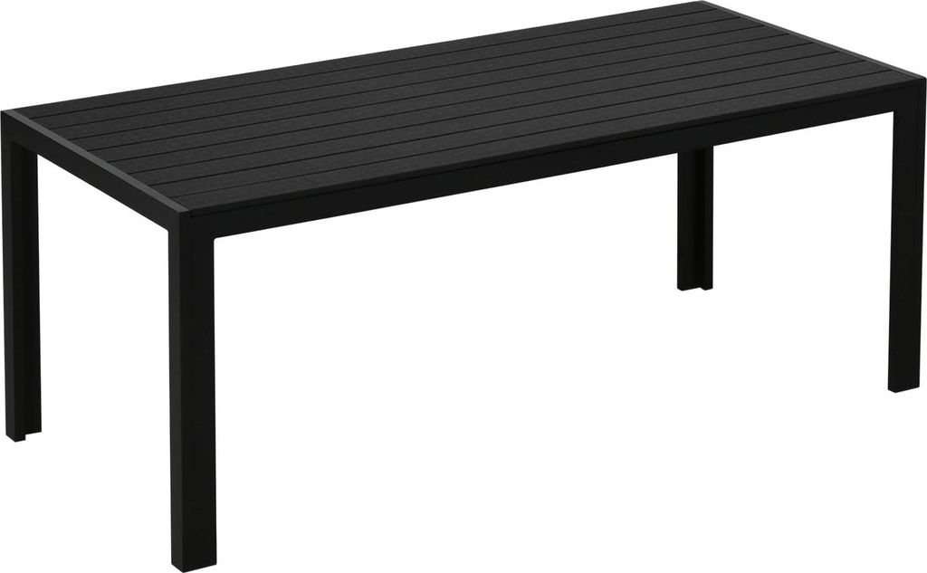 Gartentisch Aluminium Tisch Garten Terrasse Holz-Kunststoff Polyholz Schwarz