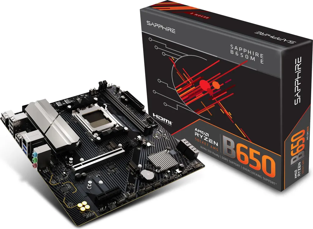 Carte mère AM5 B650M-E SAPPHIRE polyvalente pour PC Gaming et Bureau