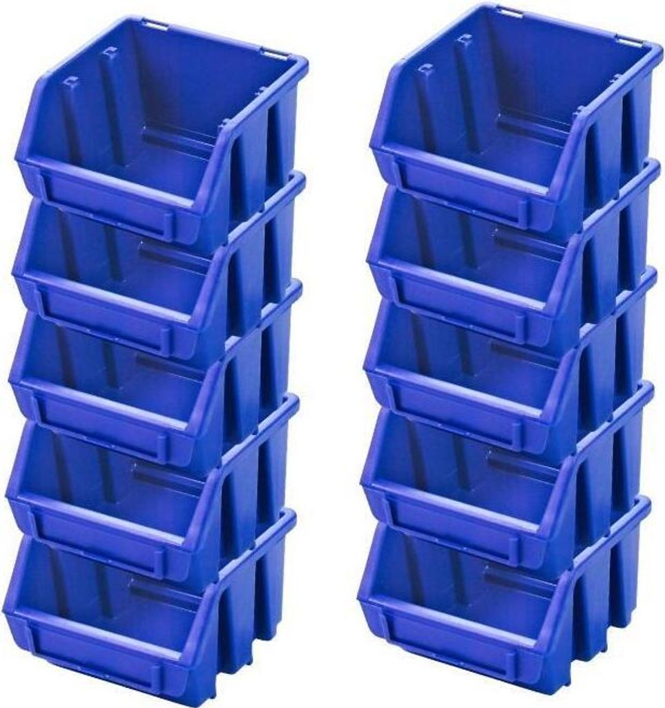 SuperSparSet 10x Sichtlagerbox 1 | HxBxT 7,5x11,6x11,2cm | Polypropylen | Blau