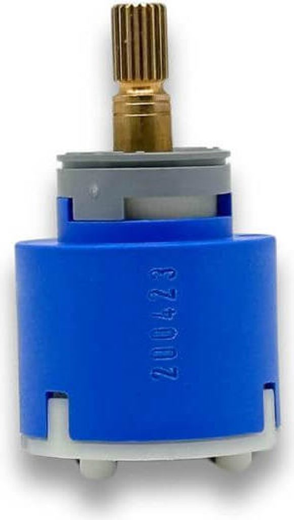 A close-up studio shot of a faucet cartridge.