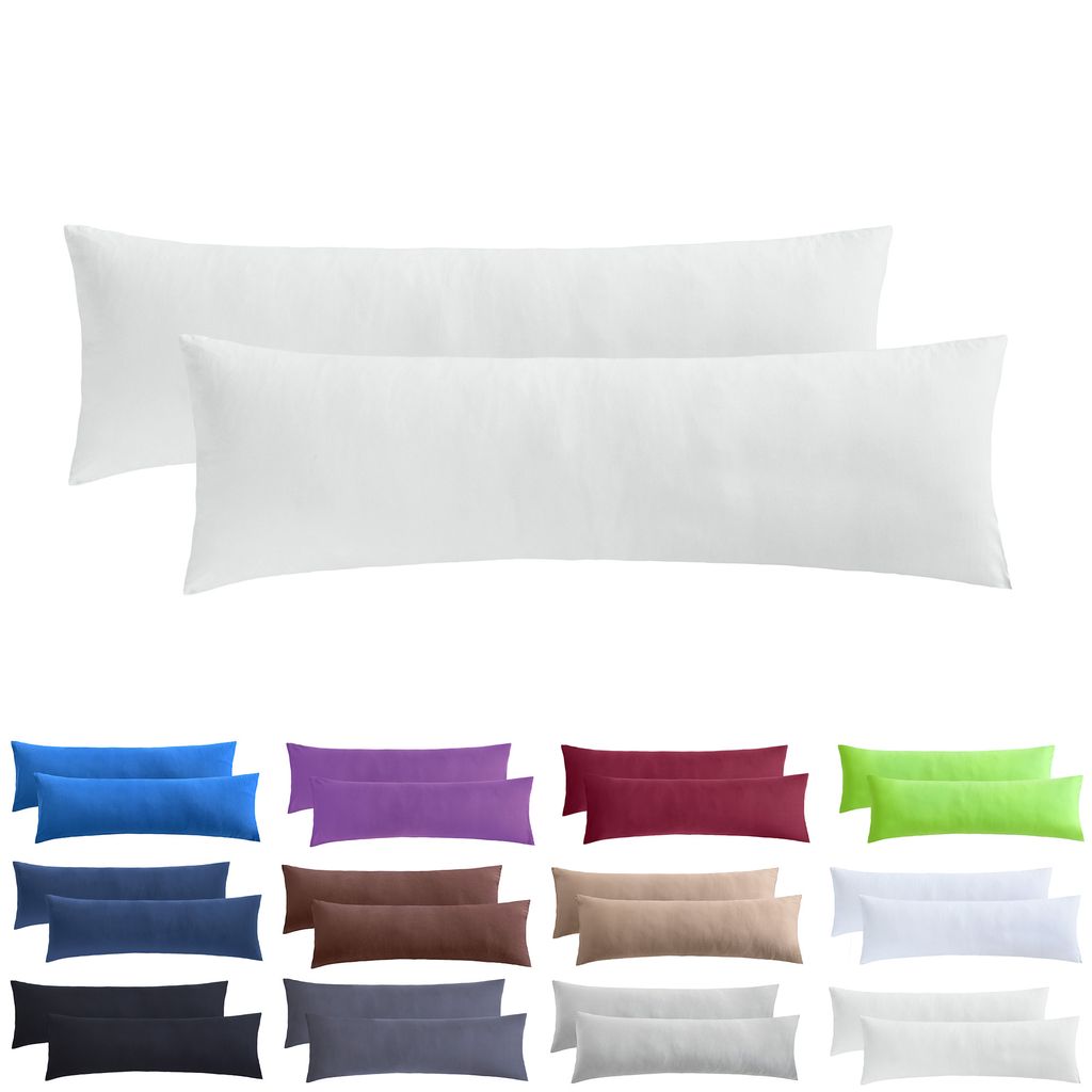 NatureMark 2er Pack Jersey Kissenbezug Kissenhülle Kissenbezüge Seitenschläferkissen Nackenkissen viele Größen und Farben (40 x 145 cm (Seiten...