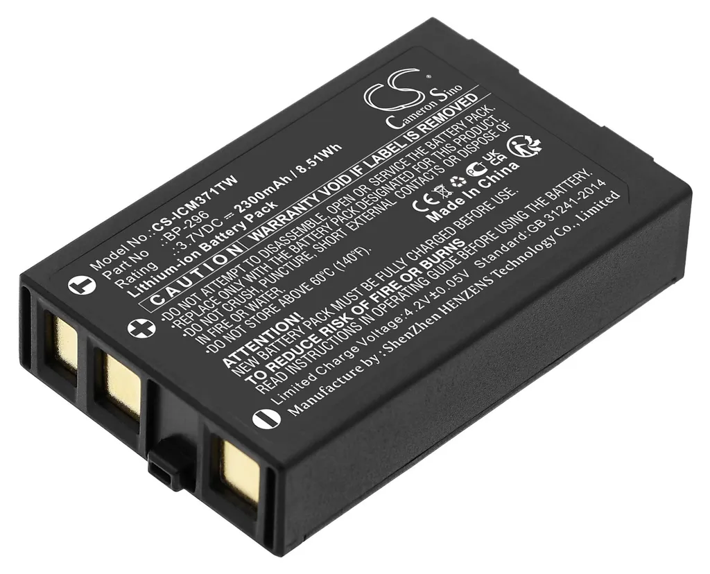 Batterie Techtek longue autonomie pour Icom IC-M37 remplace la BP-296