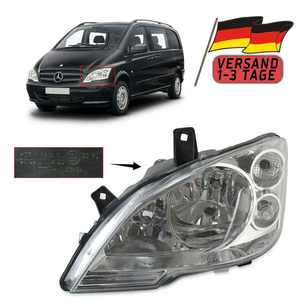 Offerta Faro Sinistro Mercedes Vito W639 con Motorino - Spedizione 48h