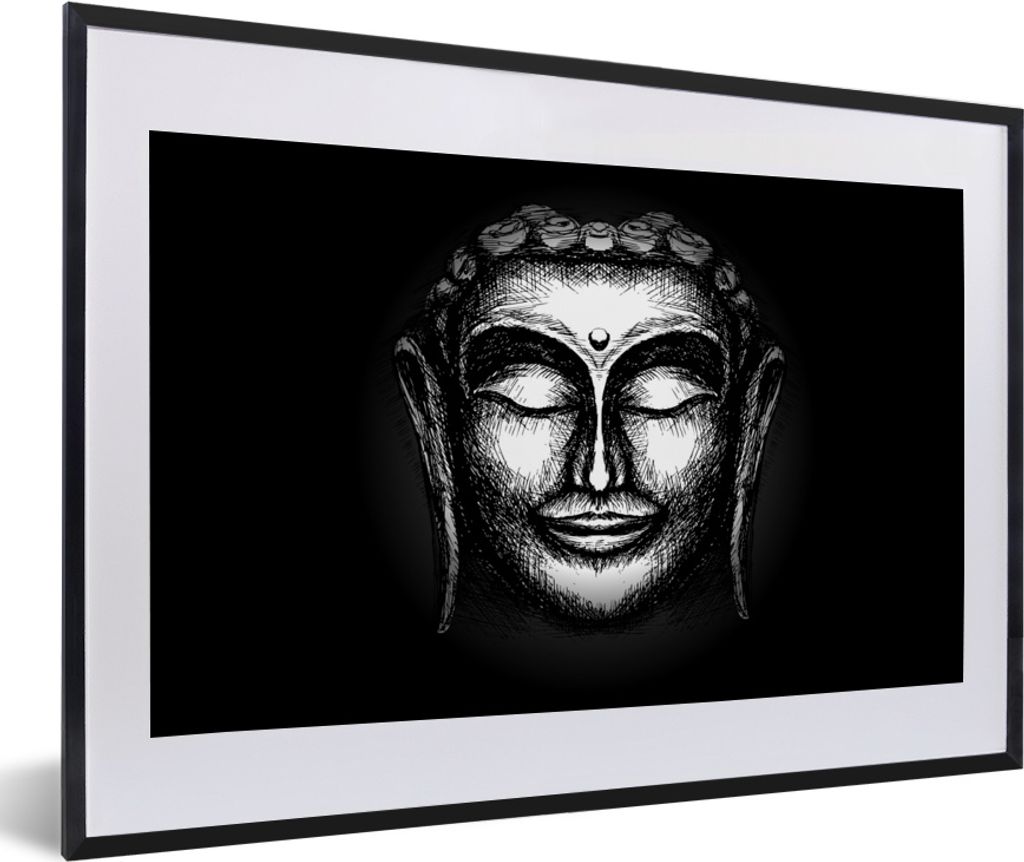 MuchoWow® MuchoWow® Gerahmtes Poster Buddha - Gesicht - Produktbild 