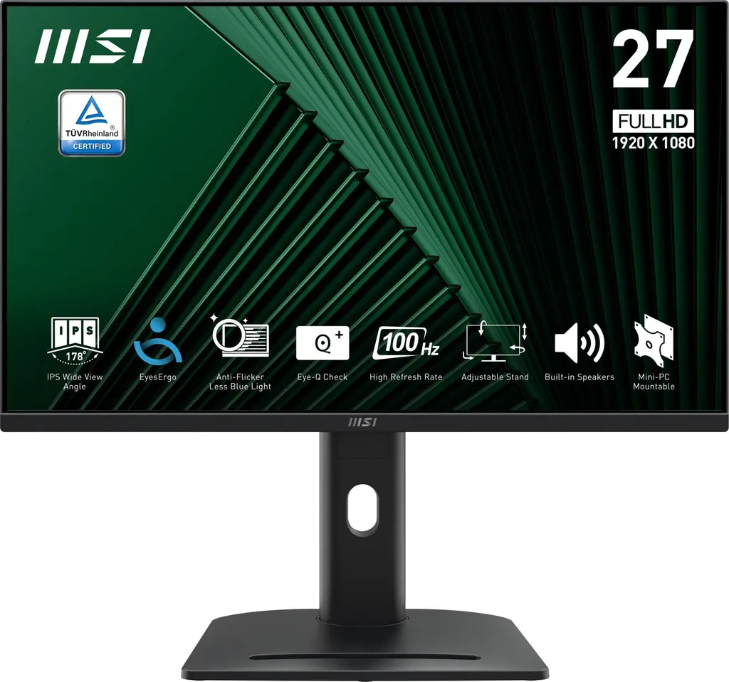 Écran Anti-Fatigue MSI PRO MP275PG 27" IPS 100Hz Réglable en Hauteur