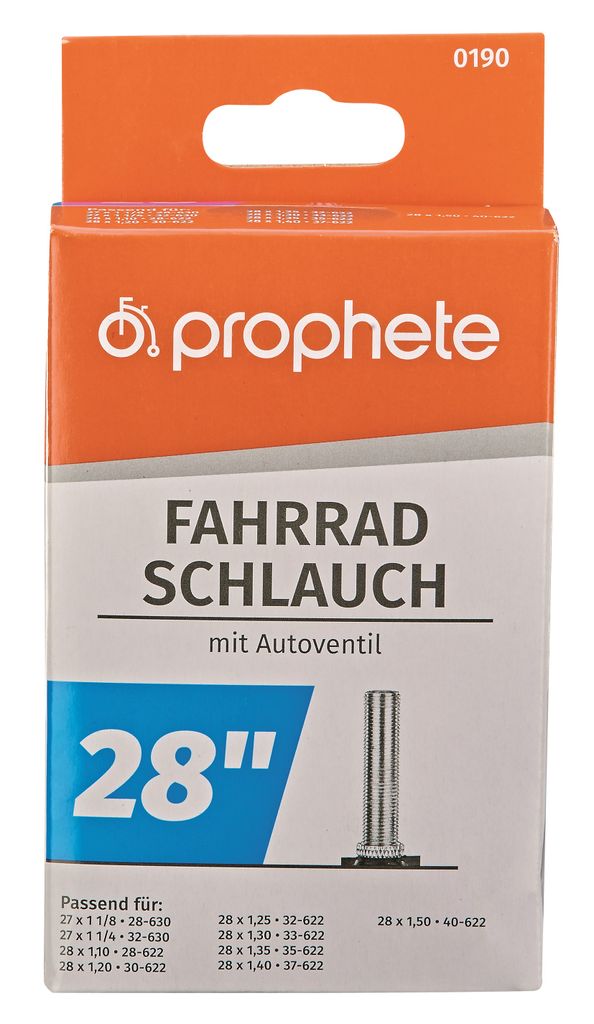 28" Zoll ! mit Pannen-Stopp Prophete Fahrrdschlauch mit Autoventil bis 3 mm Ø 