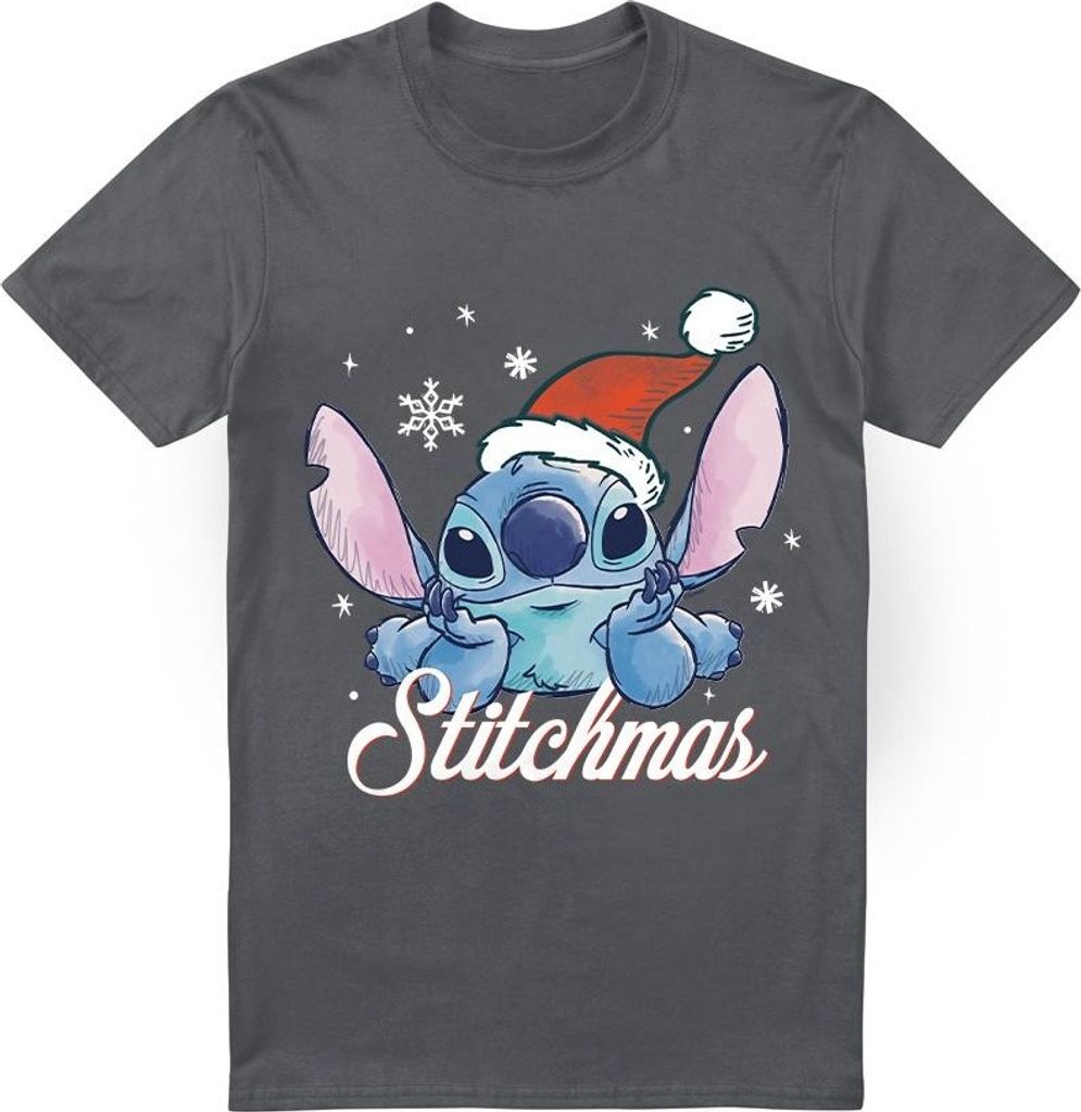 Lilo & Stitch - "A Stitchmas Christmas" T-Shirt für Herren TV4810 (L) (Holzkohle)