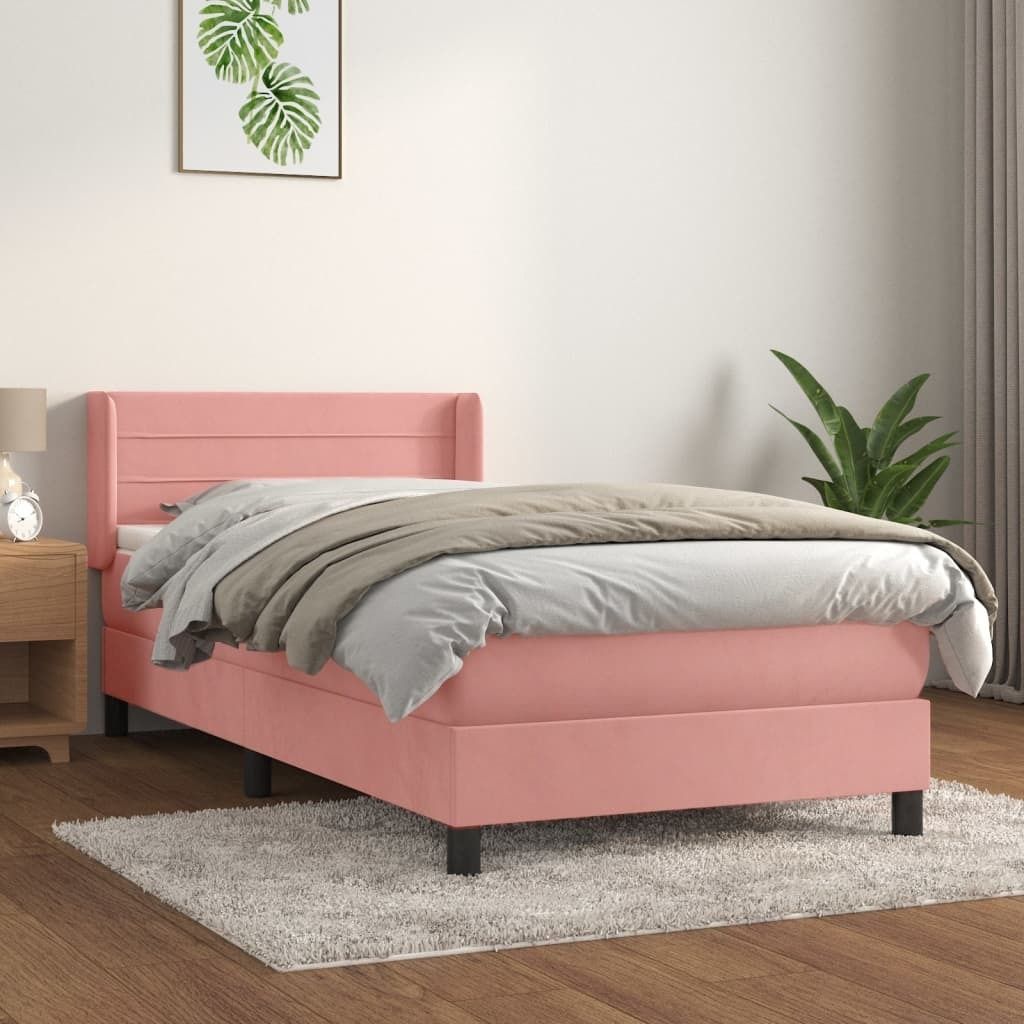 Maison Exclusive - Boxspringbett mit Matratze Rosa 80x200 cm Samt