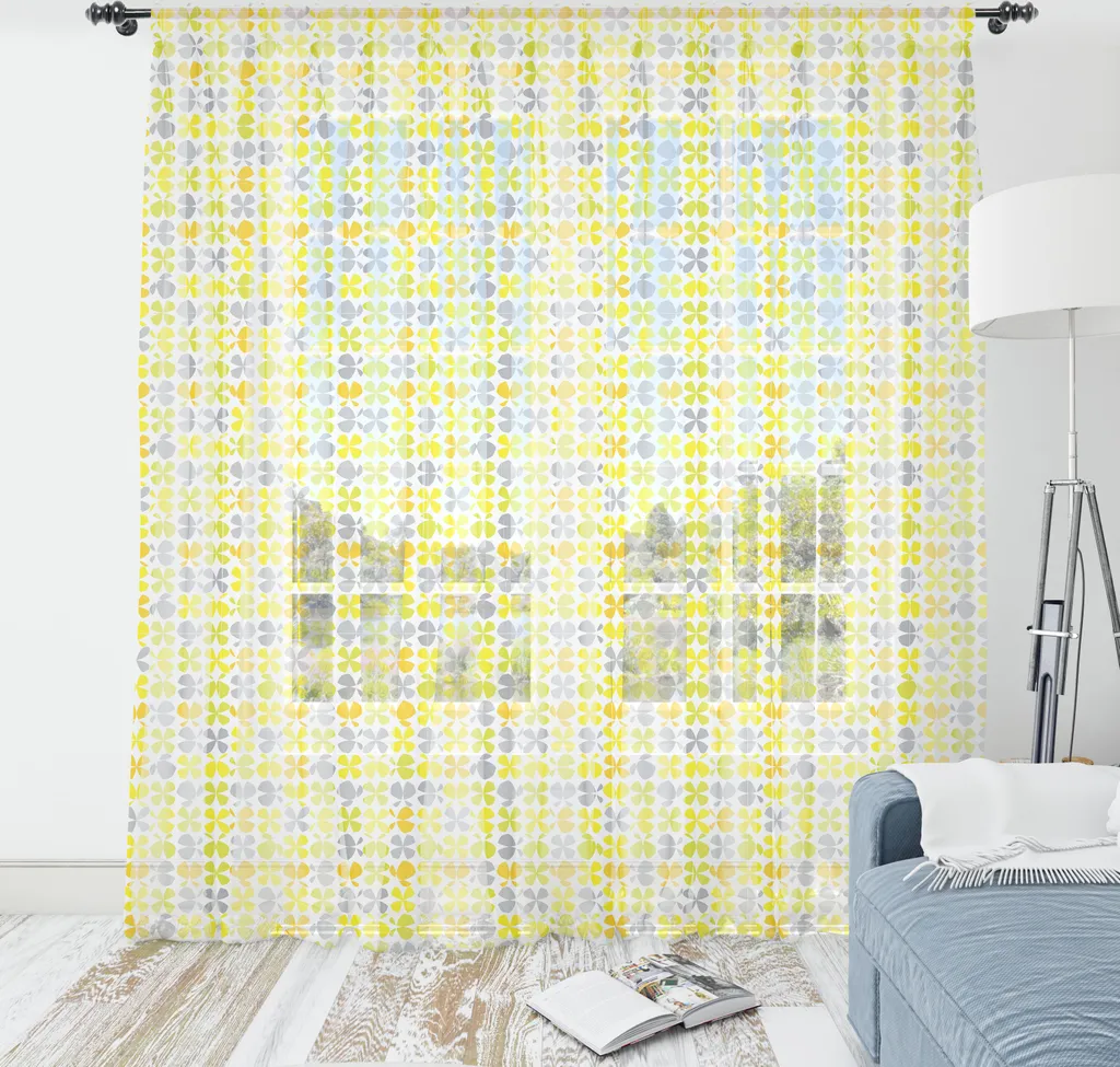 Grande Arazzo Parete 274x274 Abakuhaus - Farfalle Astratte Giallo