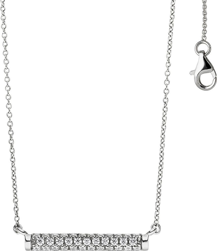 Collier Halskette Stab Stäbchen mit 35 weißen Zirkonia 925 Produktbild 