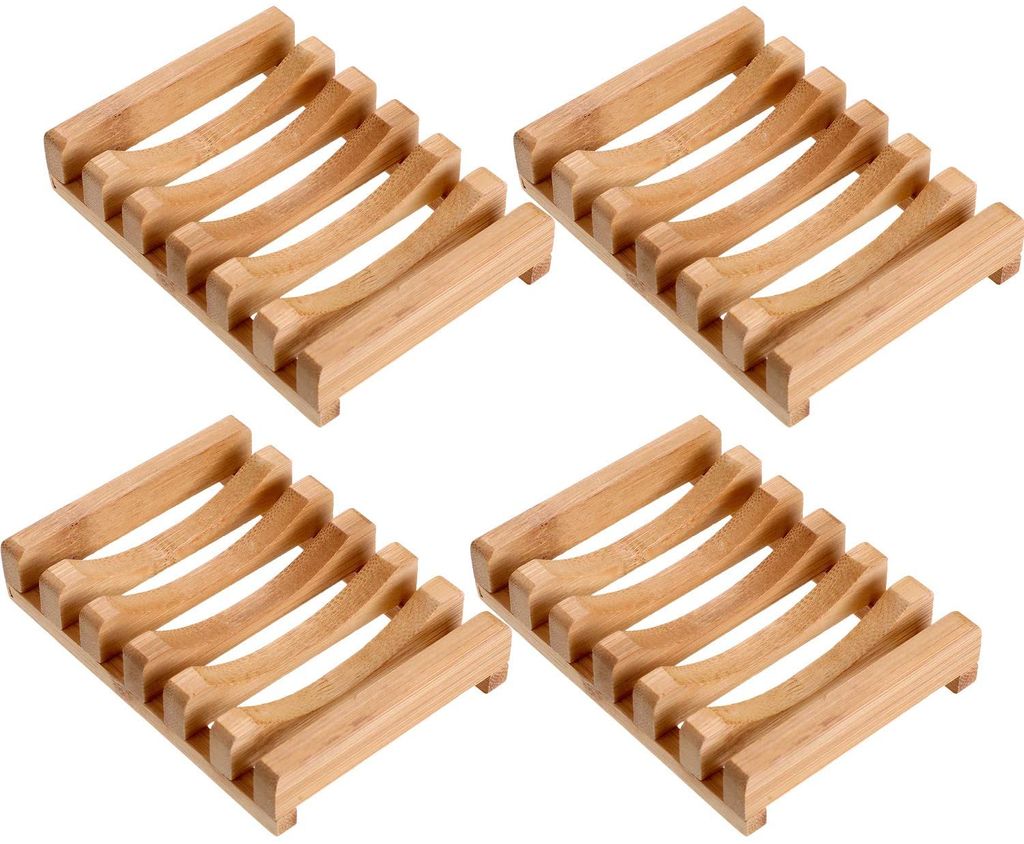 3 Stück Seifenschale Seifenablage Seifenhalter Seife Natürlicher Holz Schale 