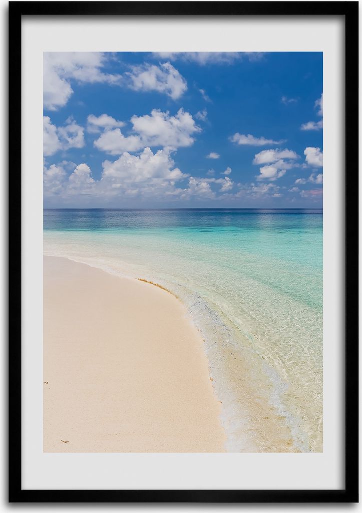 Bild - Bilderrahmen - 50 cm x 70 cm - MDF - Rahmen - Wandkunst Malediven Strand
