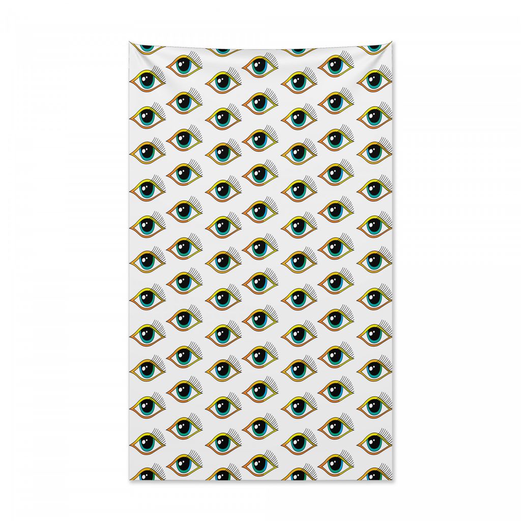 Abakuhaus Augapfel Wandteppich und Tagesdecke, Piktogramm Stilmuster aus Weiches Mikrofaser Stoff Kein Verblassen Klare Farben Waschbar, 140 x 230 ...