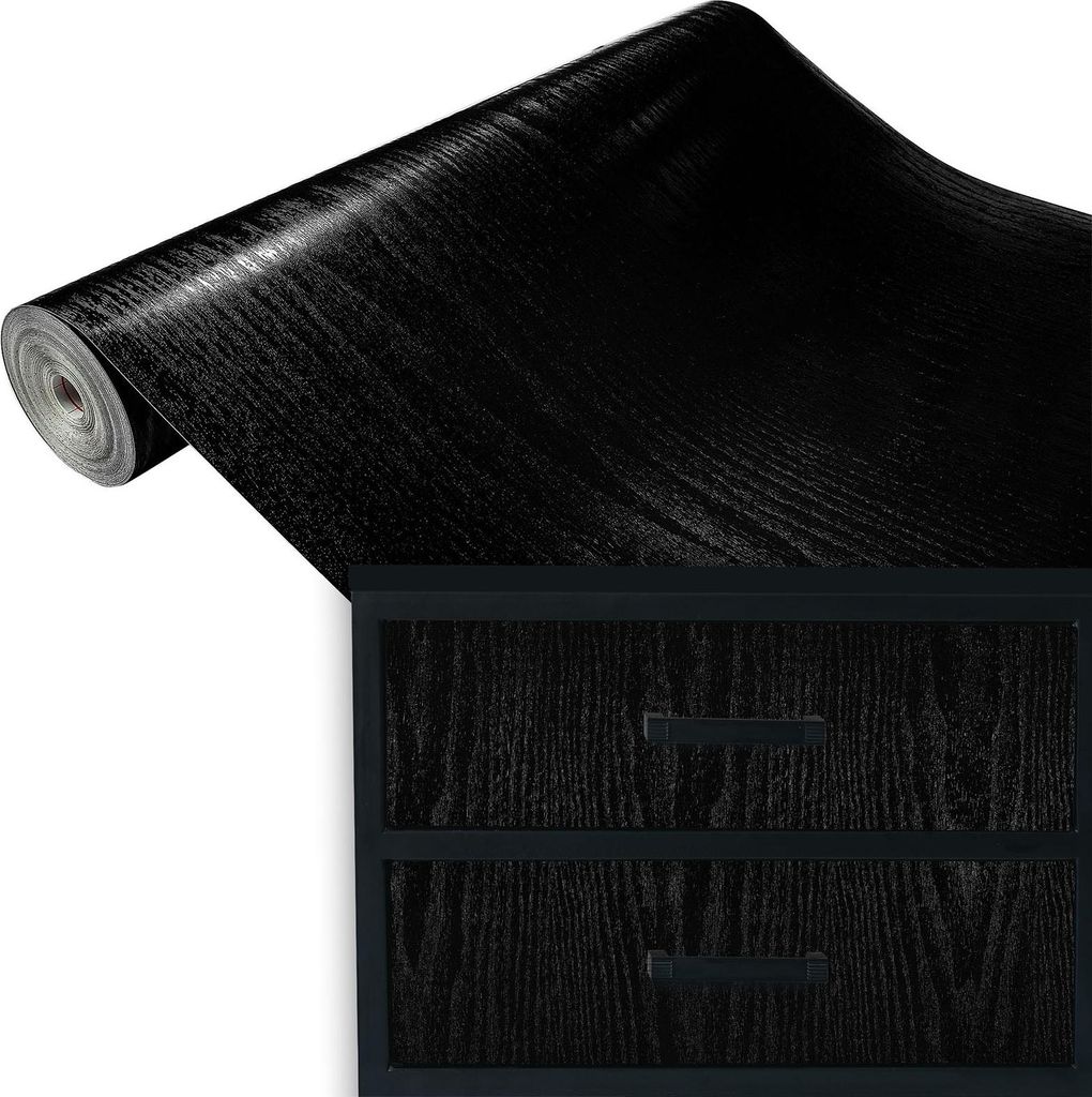 Klebefolie Möbel 67x100 cm - Schwarzes Holz - Möbelfolie Produktbild 