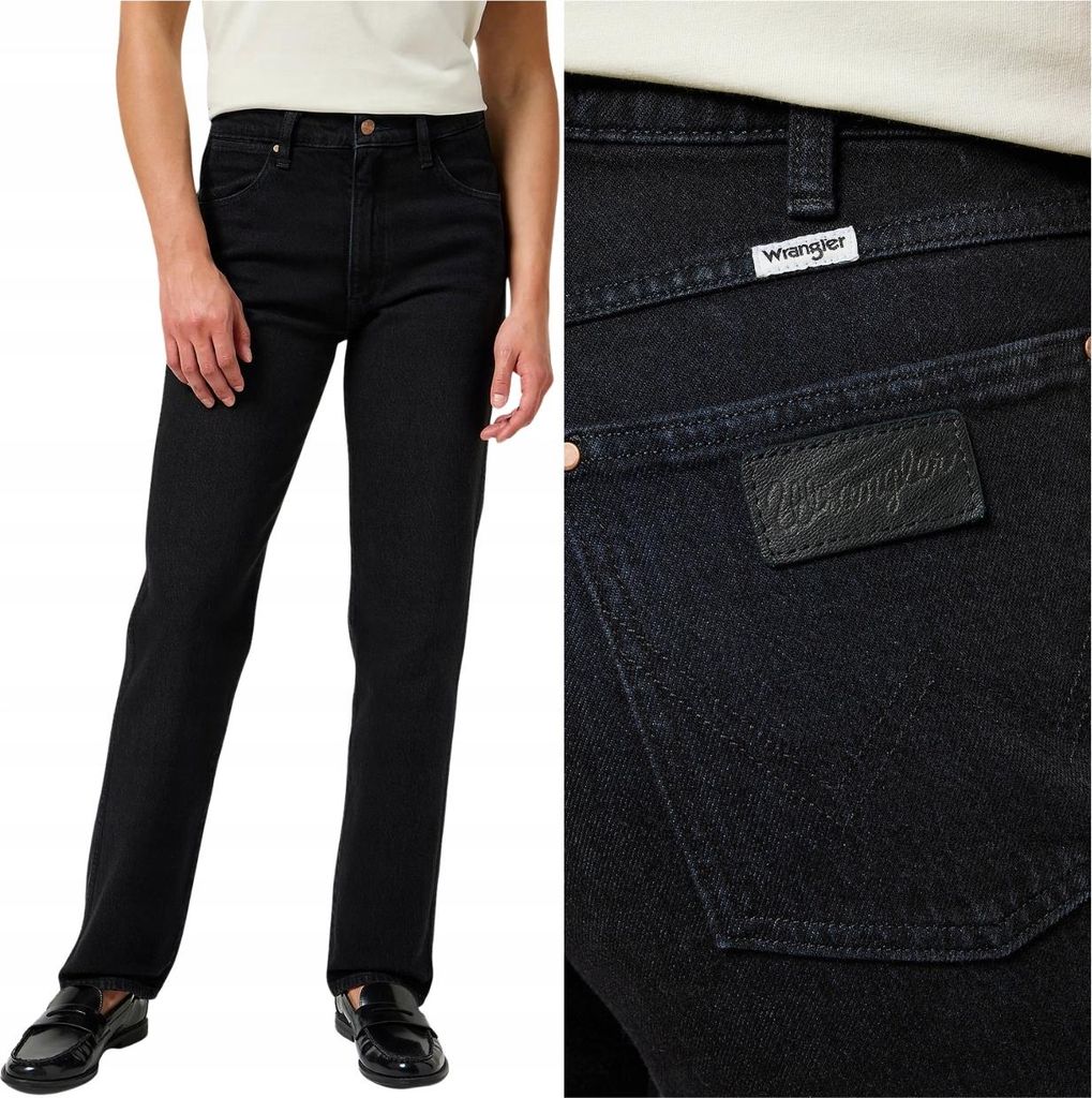 Wrangler SUNSET Sugarcove schwarz gerade Damen Denim Hose W28 L30