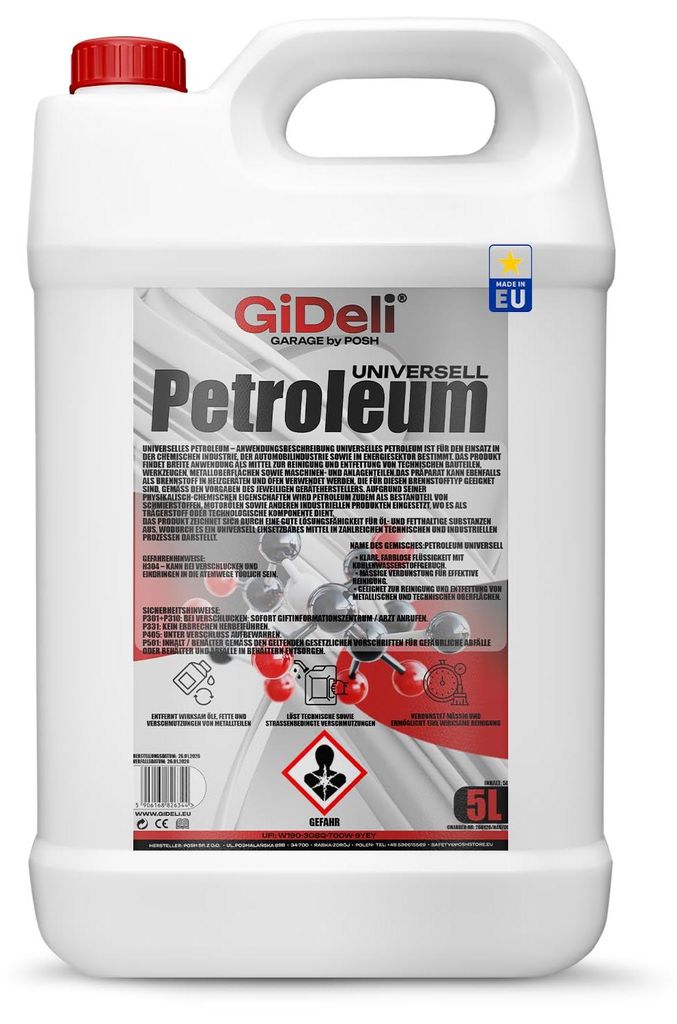Petroleum 5L Lampenöl Hochrein Gerucharm Brennstoff für Produktbild 