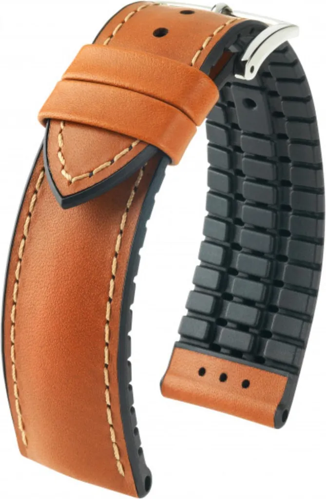 Hirsch James L - Cinturino in Pelle di Calf con Finissaggio Marrone 22 mm 0925002070-2-22