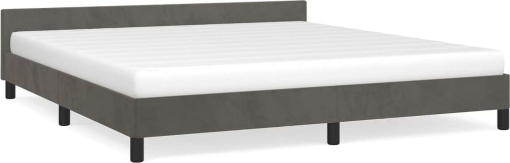 vidaXL Cadre de lit sans matelas gris foncé 180x200 cm Image du produit 