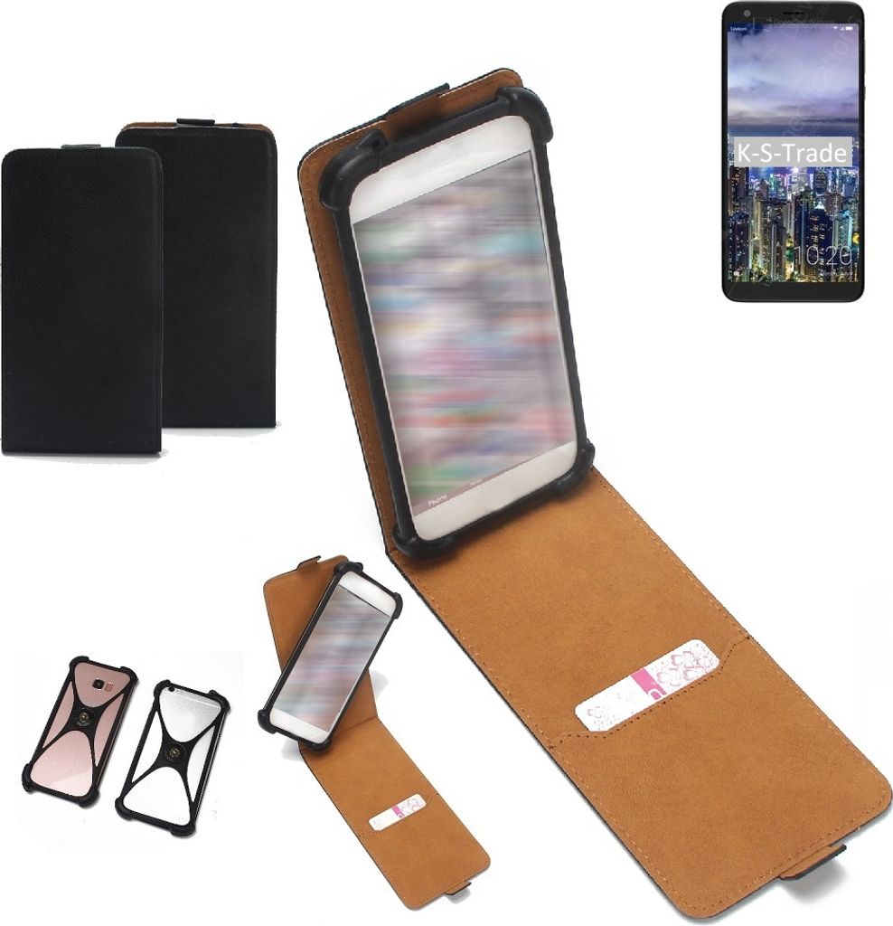 K-S-Trade Handyhülle Schutzhülle kompatibel mit Sharp B10 Case Cover Flip Style Bumper schwarz 1x