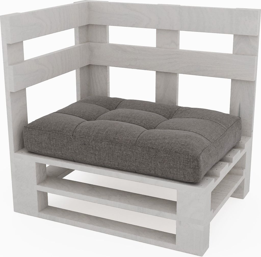 Lermowood Palettenmöbel Mpe Eckbank 80 x 60 cm Weiß | Europaletten Indoor und Outdoor Lounge Gartenmöbel Holz Gartenmöbel Set Lounge Möbel Ter...