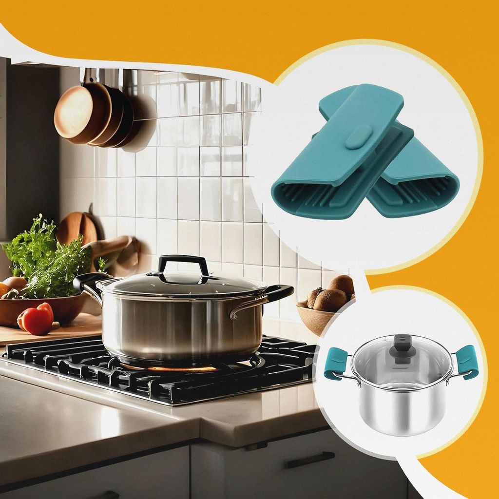 Handschutz für Pfannen aus Gusseisen – 1 Paar rutschfeste Griffabdeckungen aus Silikon – Zubehör für Zuhause, zum Kochen, für Bräter, Ofen...