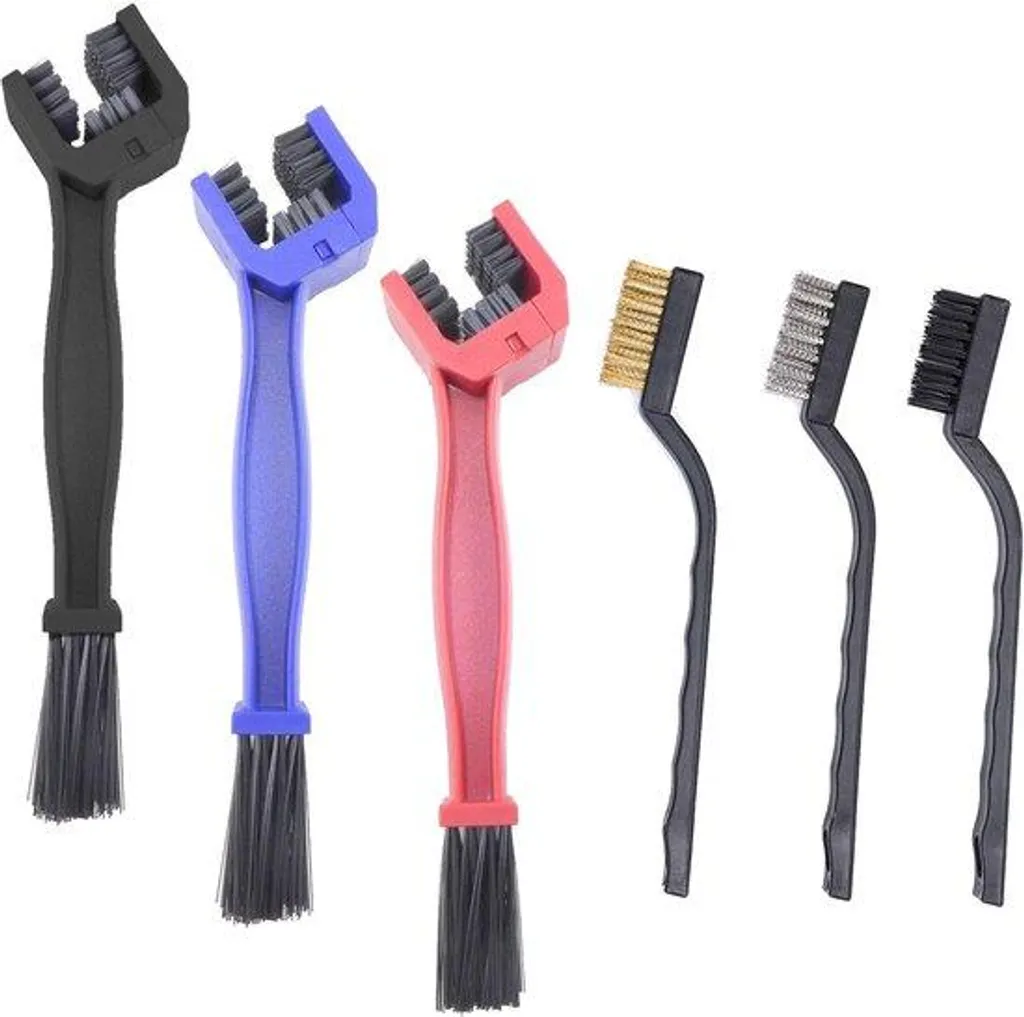 Kit brosses chaîne moto pour éliminer graisse et résidus transmission