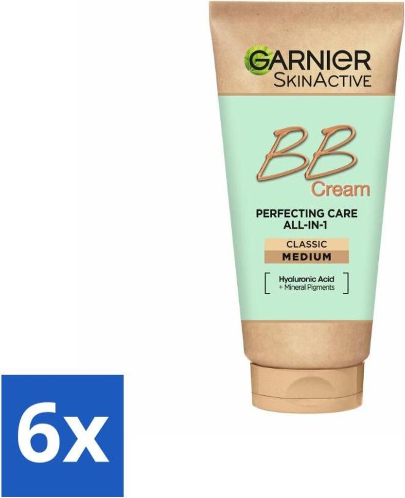 Garnier SkinActive BB Cream Classic Medium 5in1 Pflege 50 ml - Vorteilspack - 6 Stücke