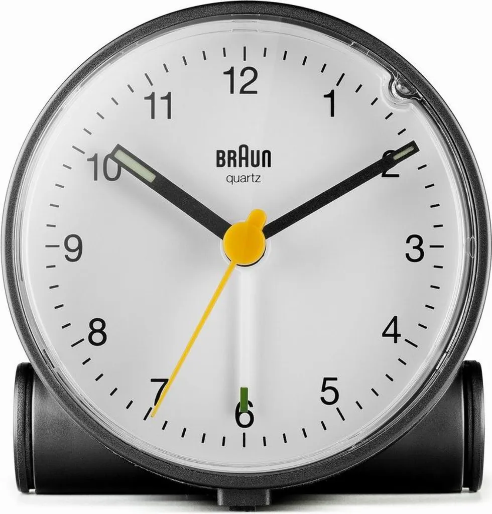 Réveil à Quartz Braun BC01BW Design Minimaliste Carré pour Table de Chevet