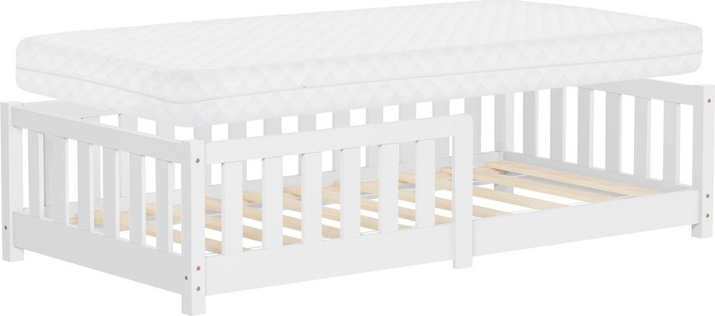 ML-Design Kinderbett 80x160 cm Weiß Bodenbett für Kinder Produktbild 