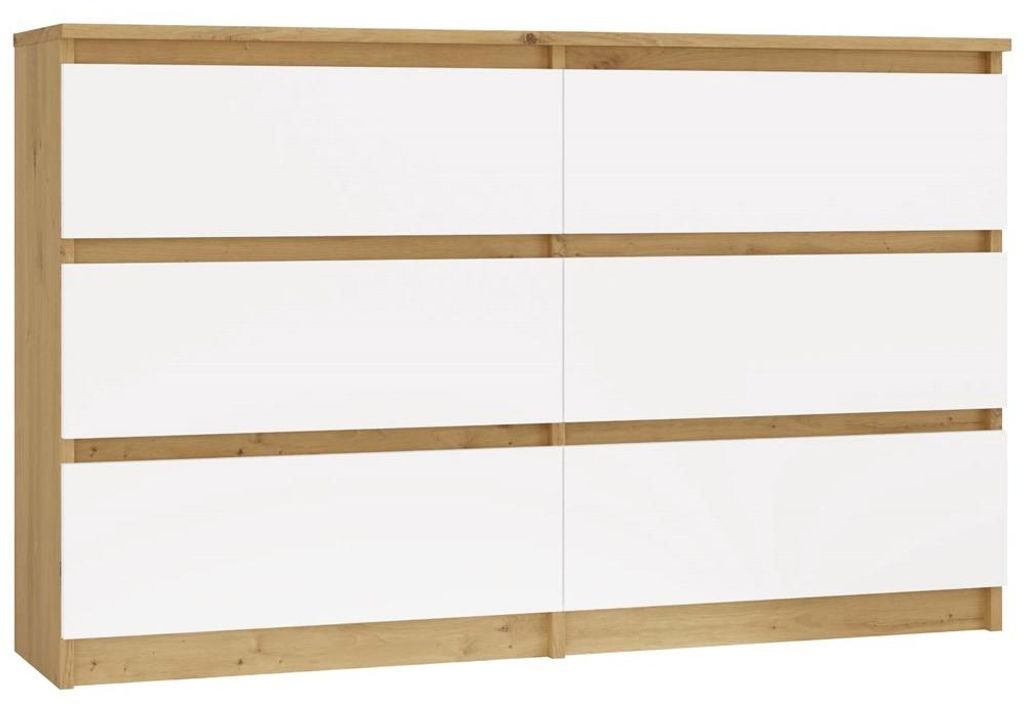 Komoda Malwa M6 120 DĄB ARTISAN BIAŁY Produktbild 