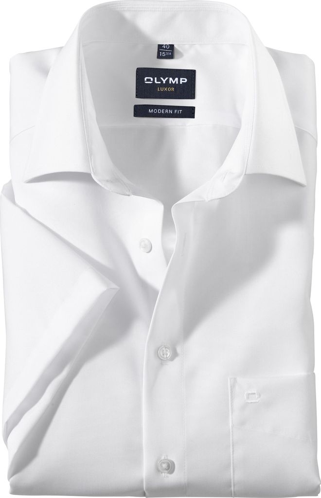 Olymp Hemd kurzarm weiß uni Luxor Modern Fit mit Produktbild 