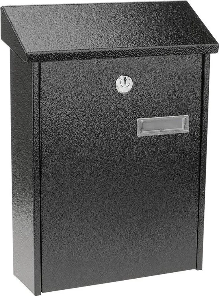Boîte à lettres murale noire format A4 vertical en métal résistant
