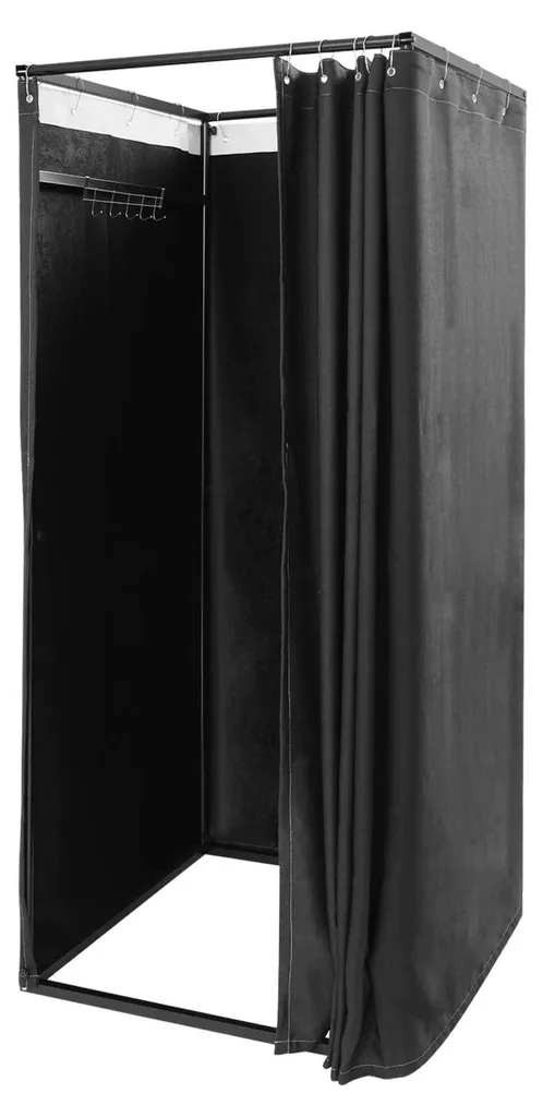Cabine d'essayage portable noire haute densité pour intimité totale