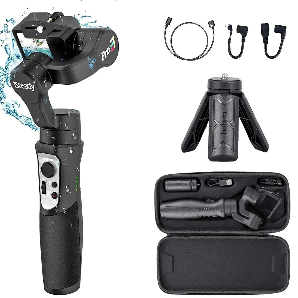 Stabilisateur vidéo pour voyage et sport rotation 600° résistant à l'eau