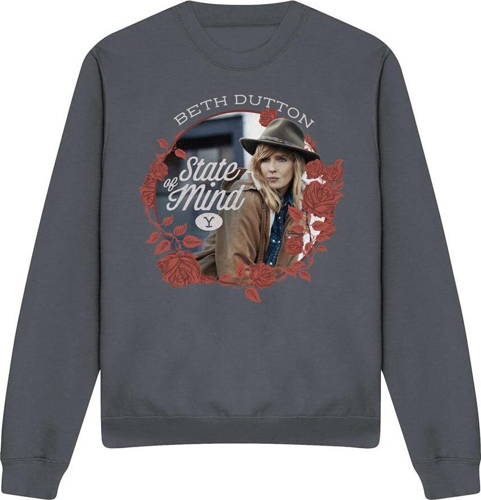 Yellowstone - "State" Sweatshirt für Herren/Damen Uni TV12198 (XXL) (Holzkohle)