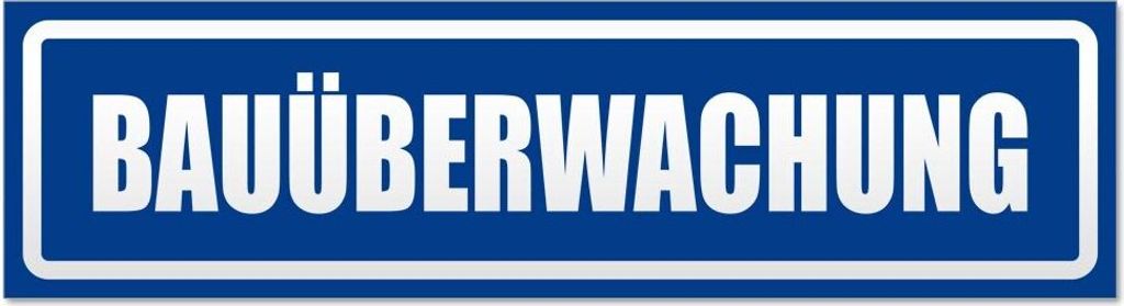 Kiwistar Bauüberwachung invertiert Magnetschild Schild magnetisch - 45cm Verkehrsblau - Magnetfolie für Auto PKW Kfz