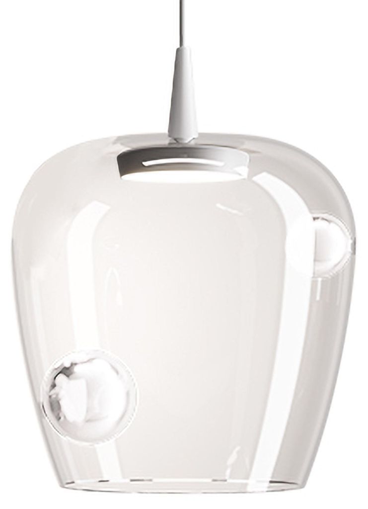 Zafferano Pendelleuchte Bilia 27 LED 8W 2700K 645lm Borosilikatglas Transparent Weiß 230V Modernes und elegantes Design für Innenräume