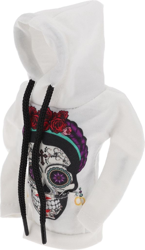 Universal 11x15.5cm/4.33"x6.1" Schaltknaufabdeckung Dekoration Schaltgriff Schutz Polyester 1 Stück Skelett Hoodie Stil Blume Weiß