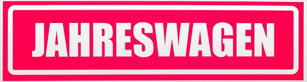 Kiwistar Jahreswagen invertiert Magnetschild Schild magnetisch - 45cm Neonpink - Magnetfolie für Auto PKW Kfz