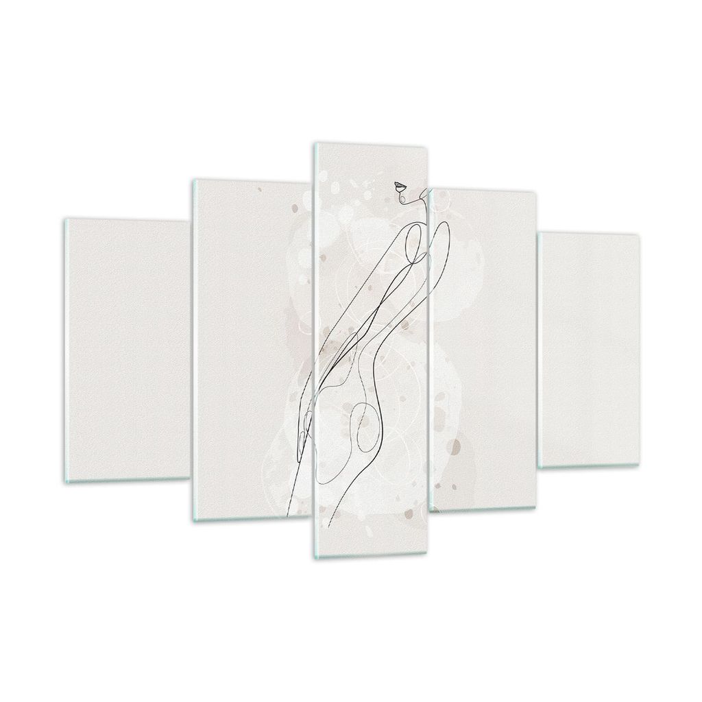 Bilder auf glas - 5 Teile - Minimalismus Körper Frauen - 150x100cm - Glasbilder - Wandbilder - Bilder - Wanddekoration aus Glas - Glas Bilder - Wa...
