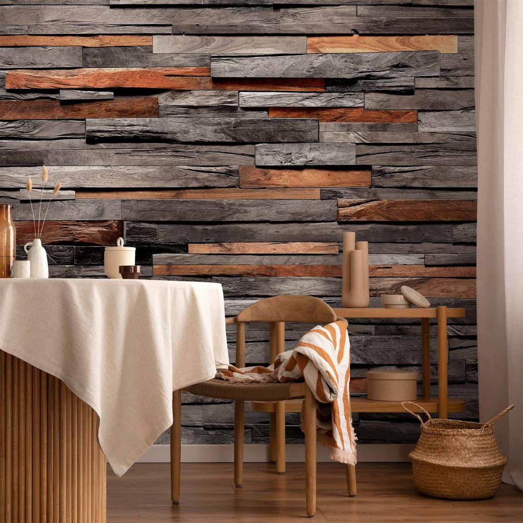 Vlies Fototapete - Cedar Smell (Grey and Brown) 200x140 cm Muster f-C-0422-a-c