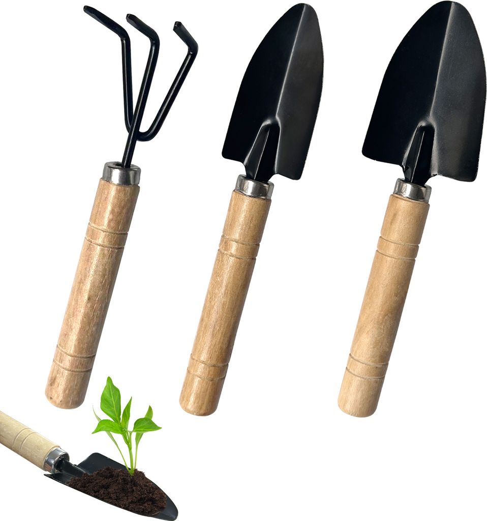 3 Stück Mini Gartenwerkzeug Set, Gartenschaufel Klein Produktbild 