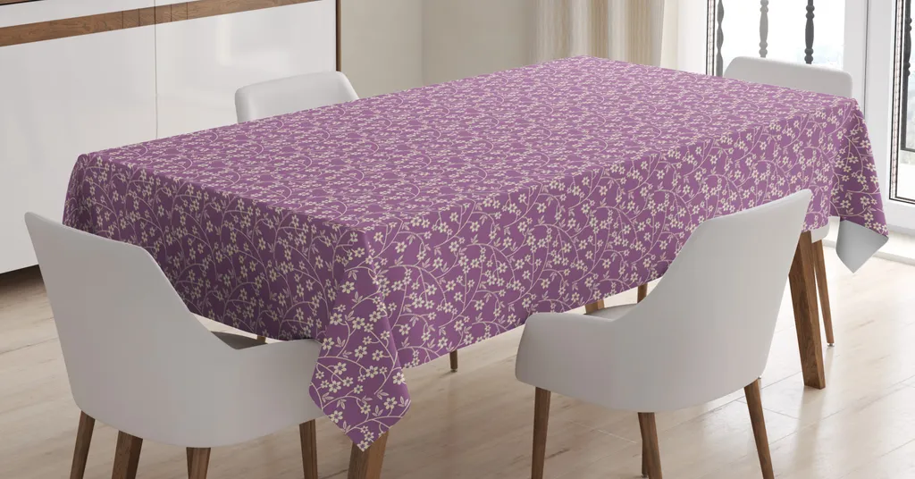 Tovaglia Antimacchia Lilla ABAKUHAUS 140x200: Design Floreale
