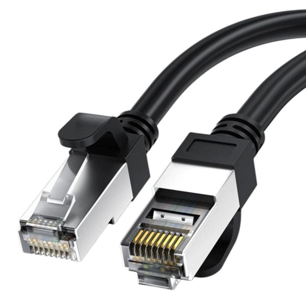 INF Gigabit Cat6 Ethernet-Kabel aus reinem Kupfer, doppelt geschirmt – Schwarz, RJ45, 1000Mbps, 250MHz, FLUKE getestet 1,5 M
