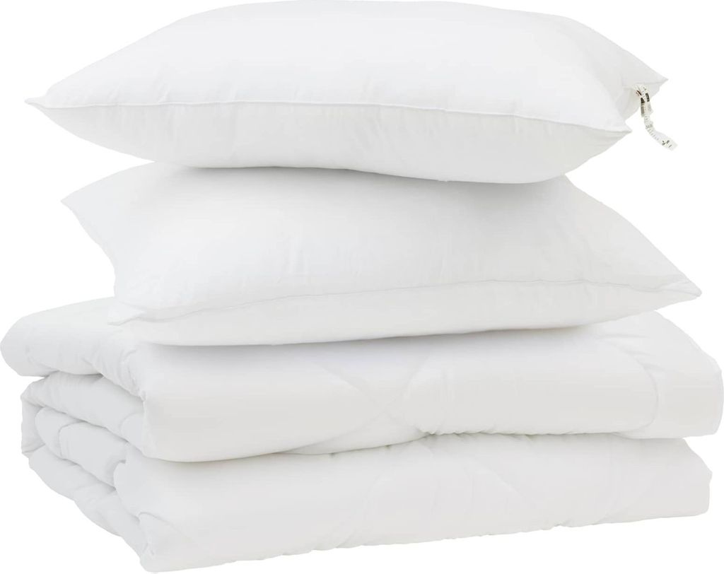 Sommerdecke mit Kissen 3 pcs Weiß Mikrofaser