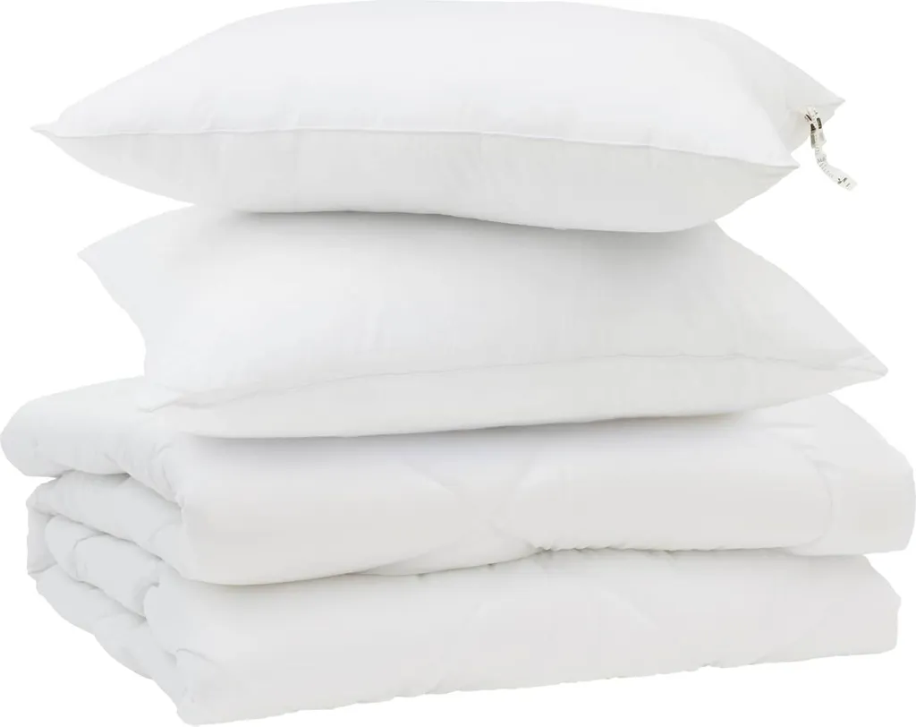 Set Letto Estivo vidaXL: Coperta e Cuscini Bianchi - Praticità per Famiglie